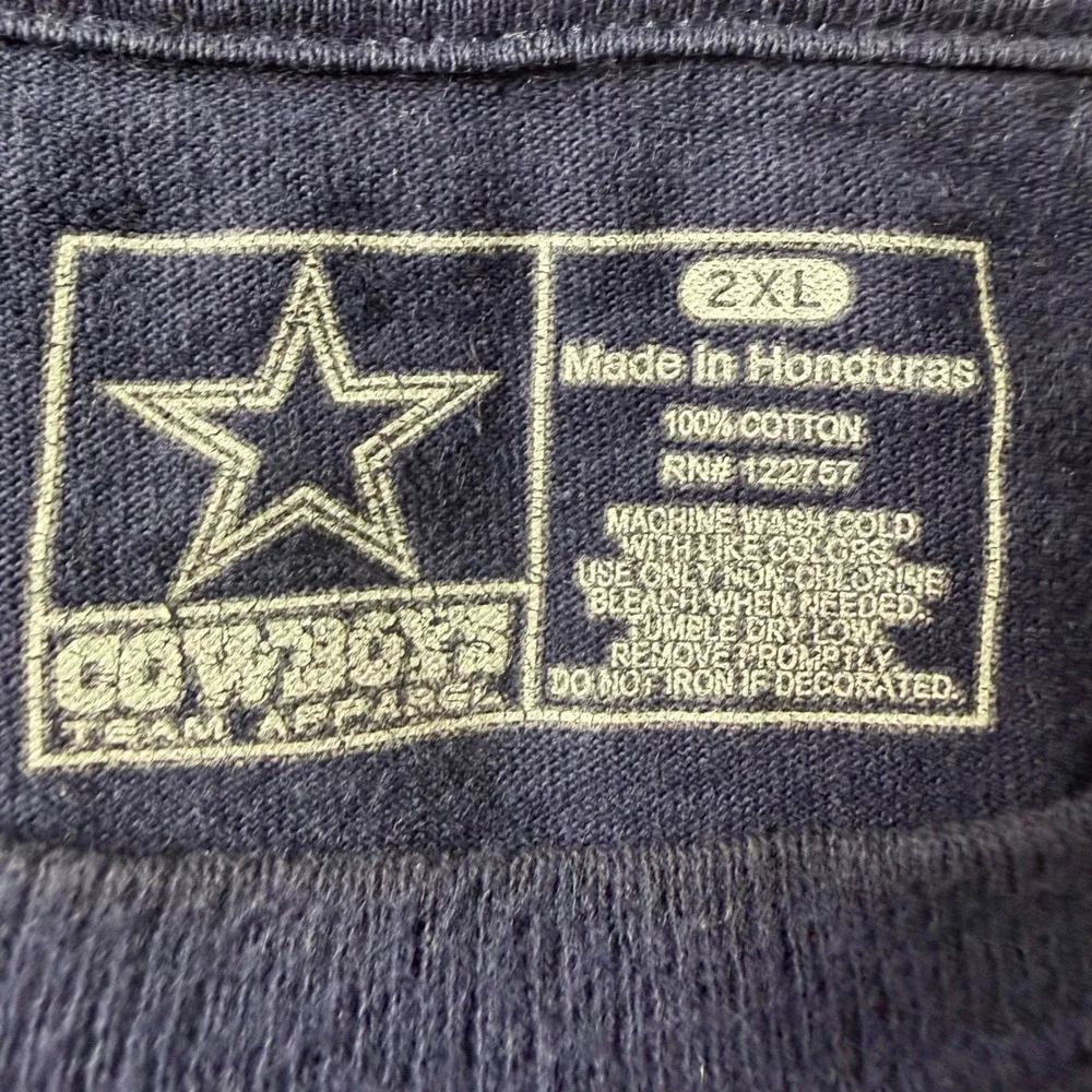 Dallas Cowboys T-Shirt Mens 2XL Navy Blue NFL Team Apparel NFC East Graphic Tee
